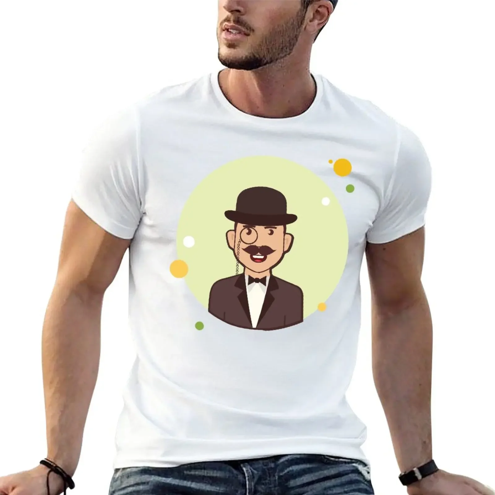 Hercule Poirot T-Shirt korean fashion funnys sweat shirt quick drying clothes for men