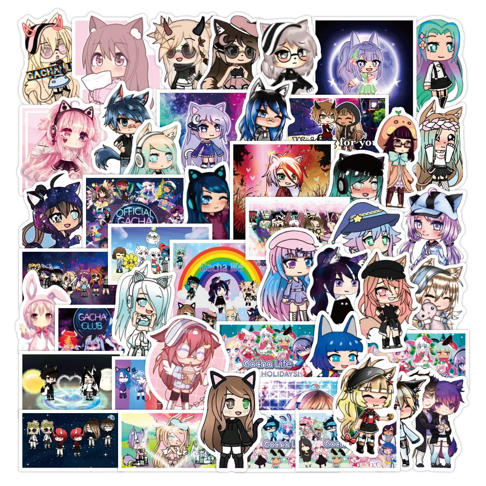 10/30/50pcs Cute Game Anime Gacha Life Stickers Cartoon Decals DIY Scrapbook Laptop Phone Guitar Waterproof Kawaii Sticker Decor