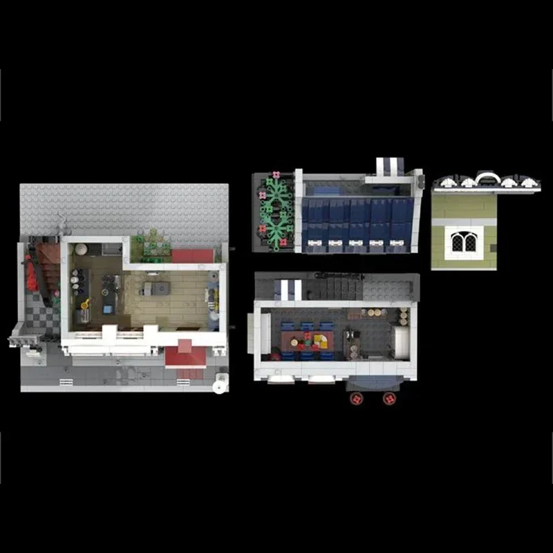 Klocki konstrukcyjne Moc Modułowe Widok Ulicy Paryż Restauracja Klocki Techniczne DIY Zestaw do Składania Zabawki Konstrukcyjne dla Dzieci Prezent Świąteczny