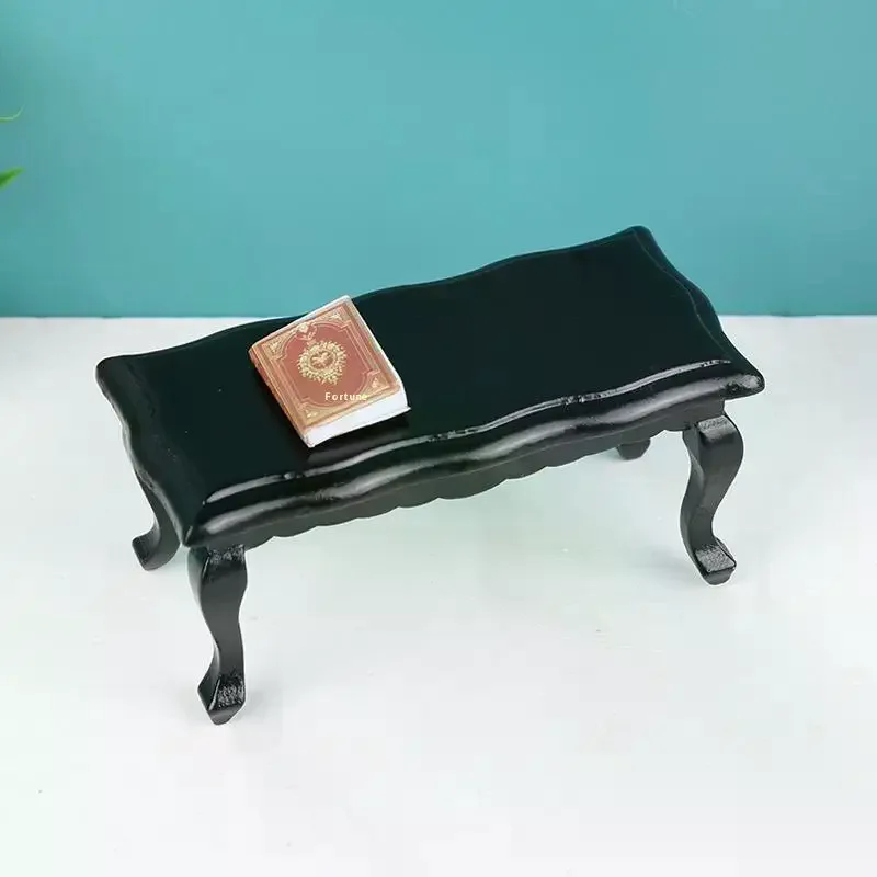 Mobili in miniatura Tavolino da caffè Soggiorno Tavolo per il tempo libero Modello 1 pz 1:12 Casa delle bambole Mini Wave Tavolo da tè Ornamento