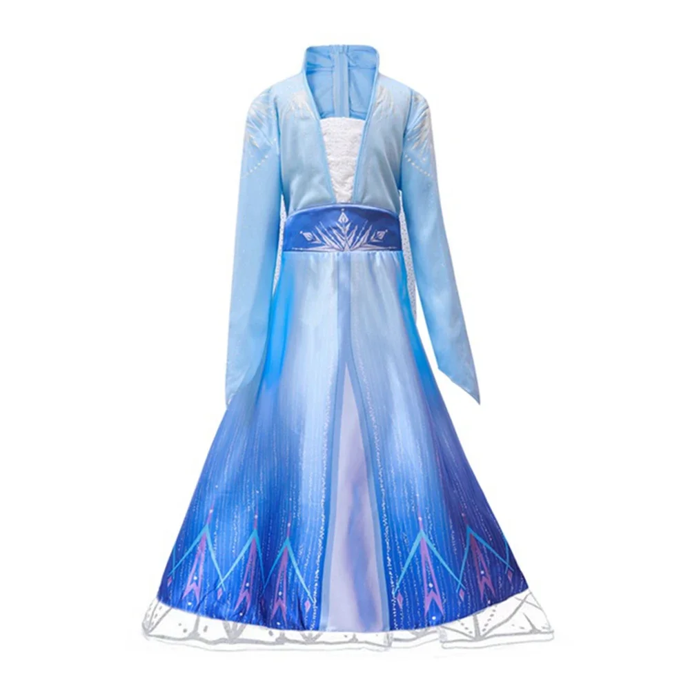 Elsa Dress Girls Fashion Party Vestidos Cosplay Girl Clothing Anna Snow Queen Print Birthday Princess Dress Kids Costume