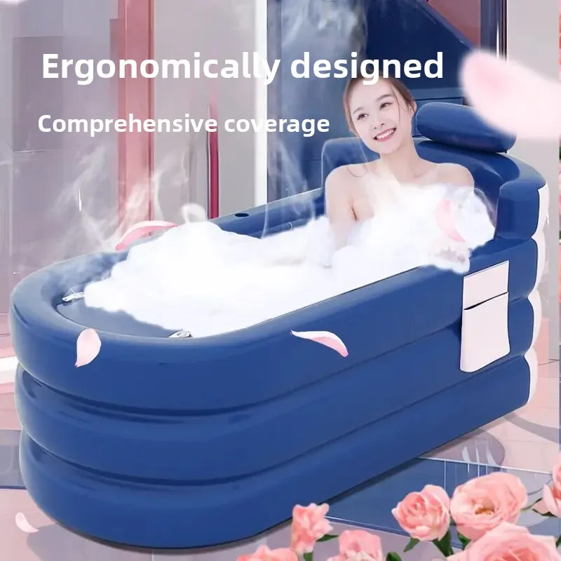 Bañera Plegable Duradera para el Hogar, Bañera para Adultos y Niños, Bañera Completa con Aislamiento Reforzado