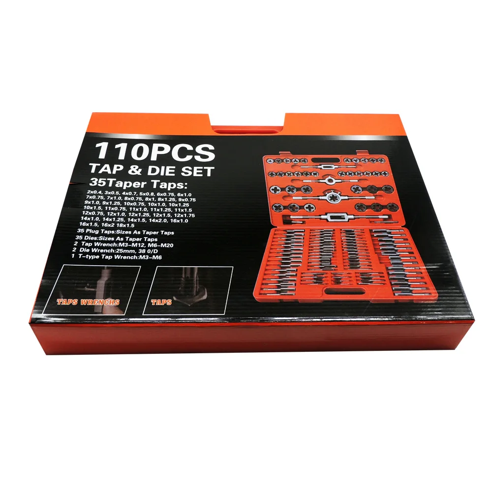 Complete Set of Taps and Die 110pc Taps and Die Sets, Hand Wrench, Die Winch 110-piece Set, Wire Tapping Set