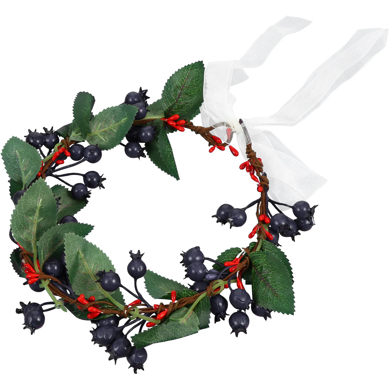 Christmas Flower Headband with Realistic Berries and Leaves for Women Girls Elegant Hair Accessory