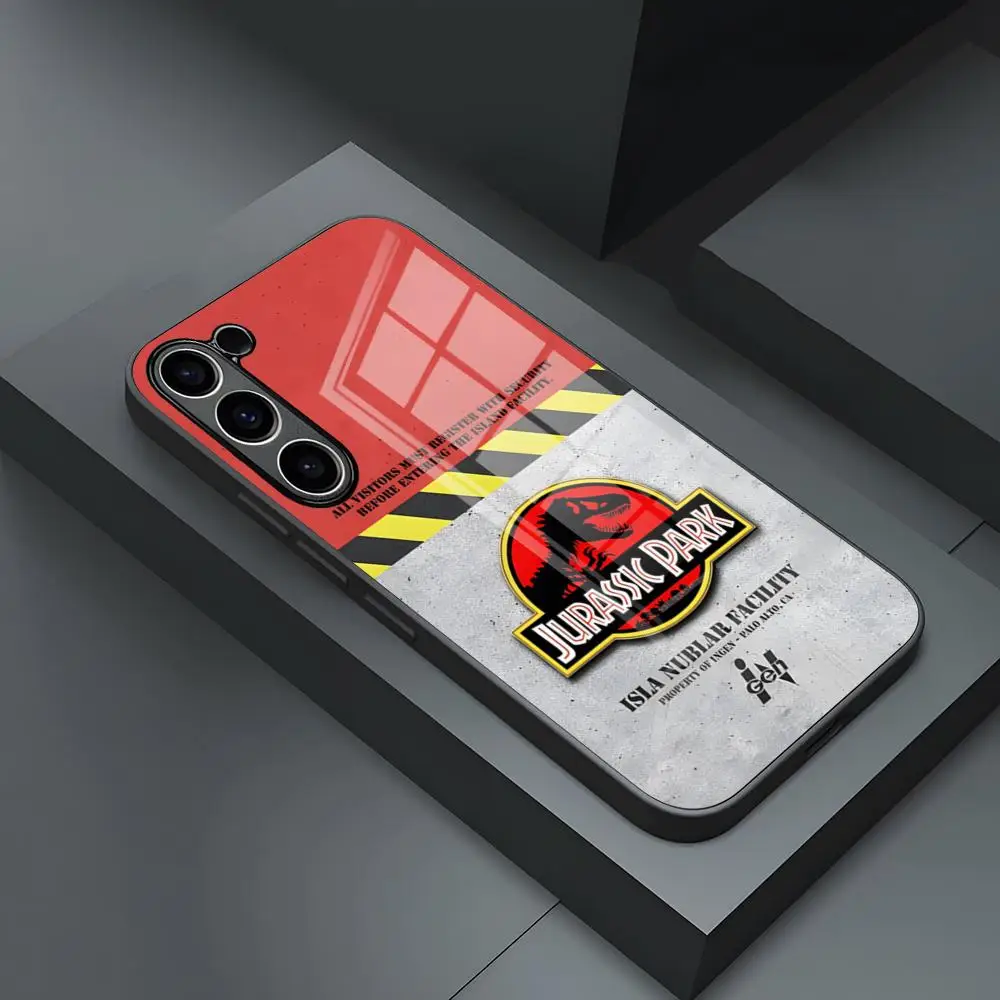 J-Jurassic Park Dinosaurier-Welt Handyhülle für S25 Ultra Samsung S26 S23 S24 Plus S22 S20 S21 Fe A54 A34 A53 A16 Glasabdeckung