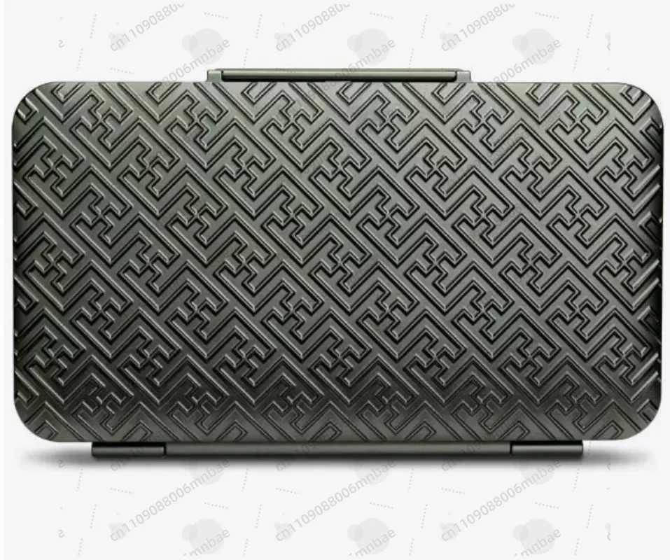 

3CM Black Aluminum Alloy Engraved Cigar Box Portable Sealed Moisturizing Storage Case