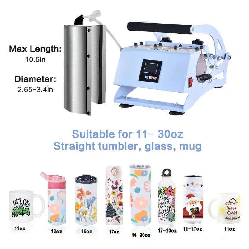 10oz 11oz 12oz 15oz 20oz 30oz Straight Tumbler Mug Press Heat Press Machine Sublimation Printing Machine for Tumblers