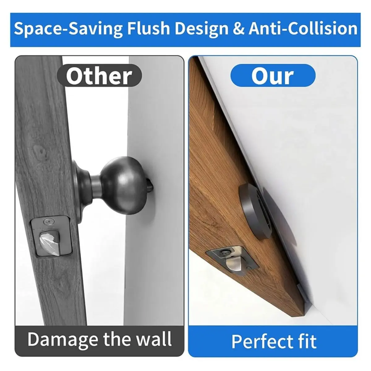 RECOMMENDATION  Round Low Profile Door Knob Flush Recessed Cup Lock, 304 Stainless Steel Flat Handle for 35mm-55mm Doors