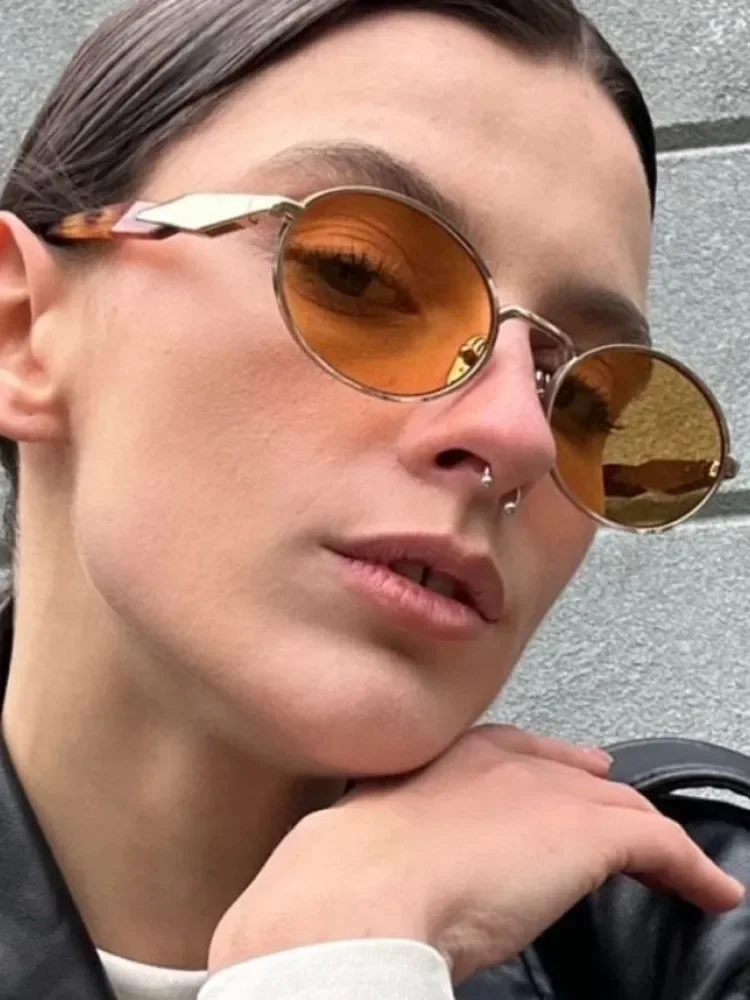 Retro Round Metal Sunglasses Women Glasses New Fashion Leopard Sun Glasses Trendy Brand Designer Eyewear Female Male UV400