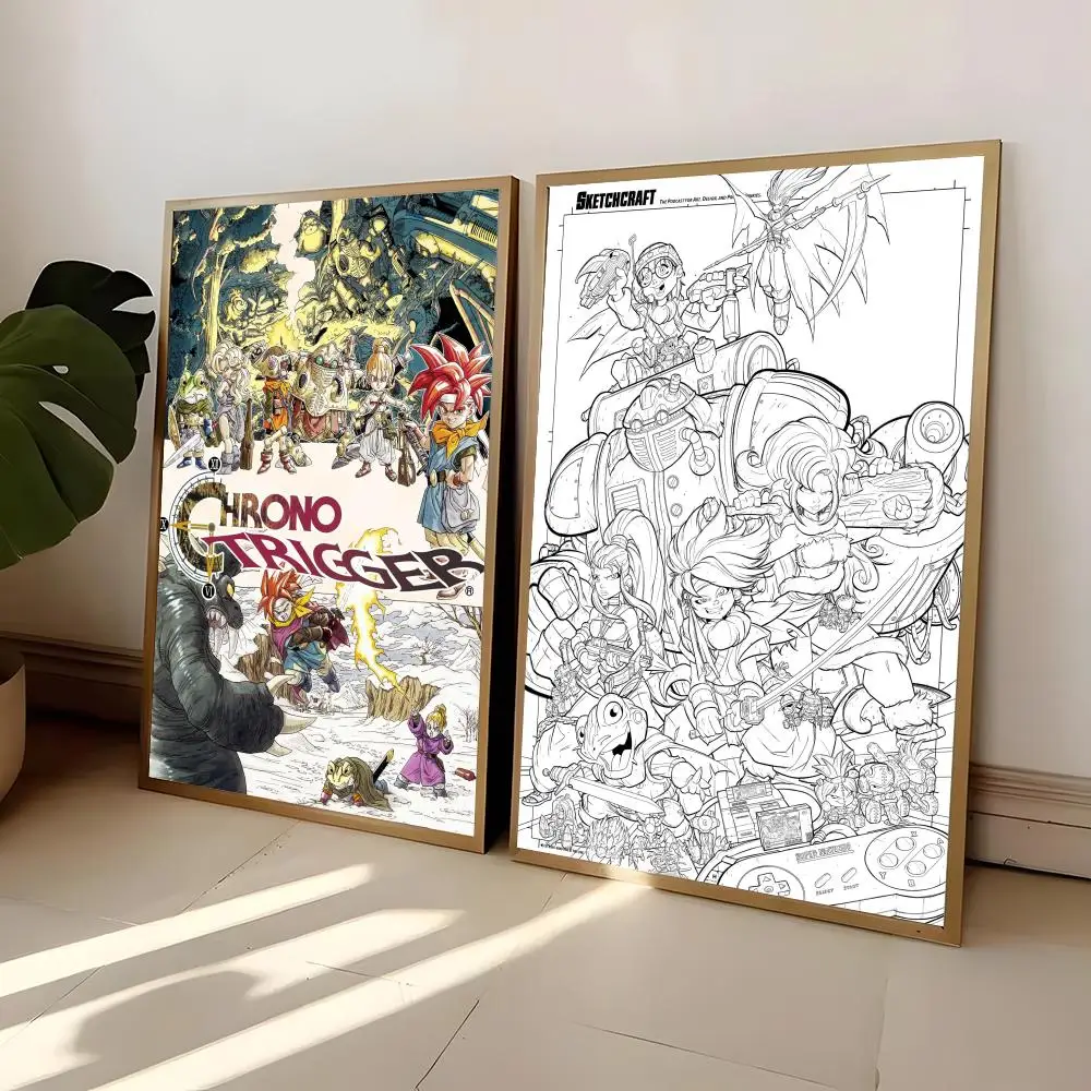 C-Chrono Trigger Malerei Kalligraphie Rahmenloses Poster Leinwandgemälde Wanddrucke Bild für Wohnzimmer Heimdekoration