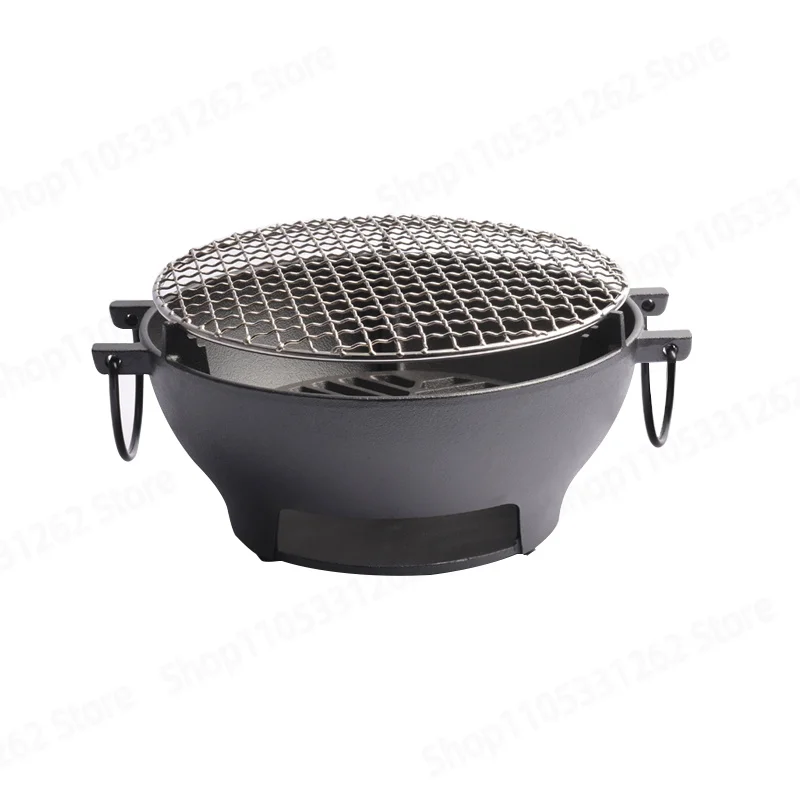 Round Charcoal BBQ Grill Household Outdoor Multifunctional Barbecue Stove