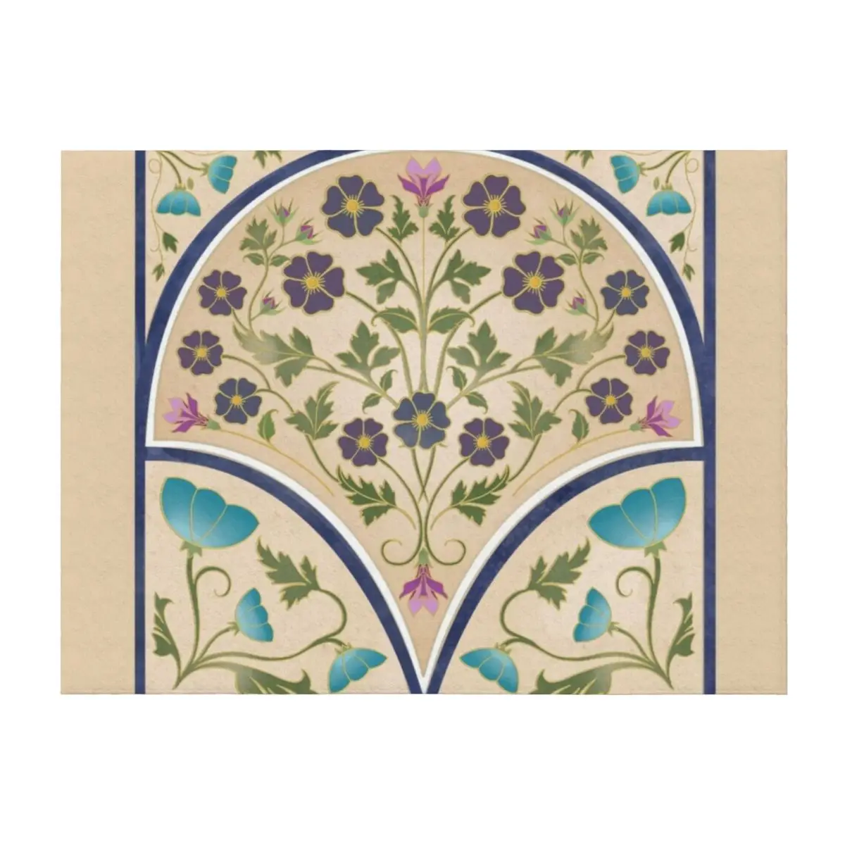 

Art Nouveau Morning Glory Garden Throw Blanket Cute Plaid Flannels cosplay anime funny gift Blankets