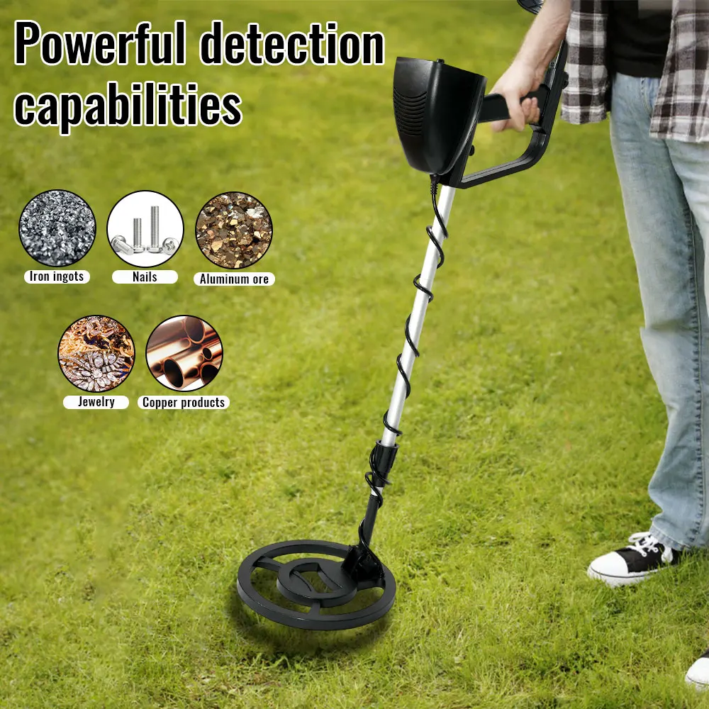 High Accuracy MD-4090 Metal Detector 8.7 Inch Waterproof Search Coil Backlit LCD Display All Metal Disc Notch Pinpoint Modes