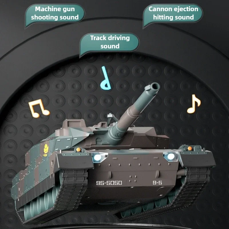 Char RC 40cm 12CH, voiture blindée militaire télécommandée, rappel vibrant avec son LED 1/20, jouet de combat de guerre électrique de Camouflage