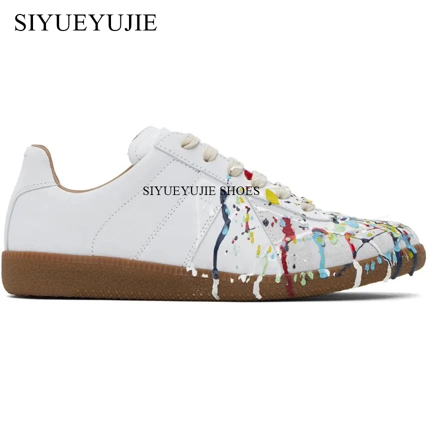 Classic Flat Shoes Women Suede Leather Patchwork Casual Shoes Woman Lace Up Round Toe Outdoors Sneakers Men Zapatillas Mujer