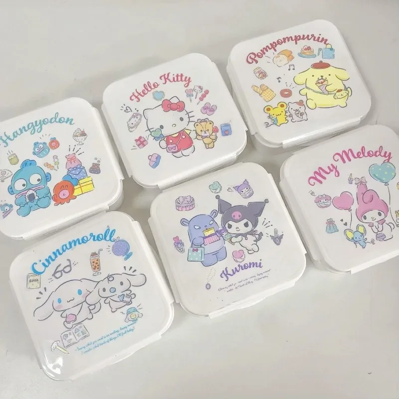 

Kawaii Hello Kitty Fresh Box Cartoon Portable Food Sealed Storage Box Refrigerator Collection Student Lunch Bento Box Wholesale