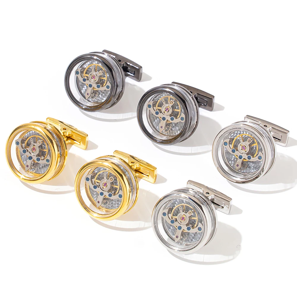 Luxury Cufflinks Man Shirt Mechanism Cufflinks For Man Custom Your Logo Cuff links Wedding Bridesman Gift Fashion Jewelry