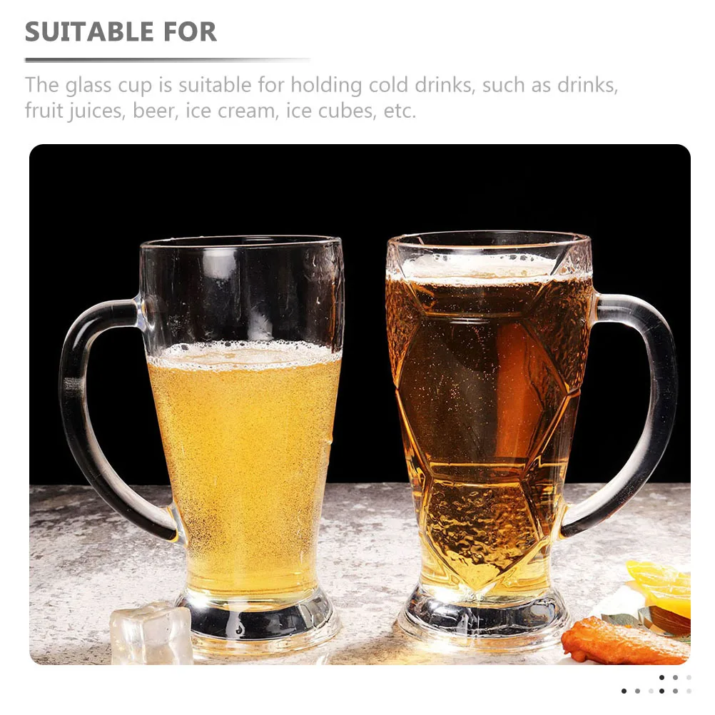 

Large Capacity Glass Beer Mug Clear Handle Beer Drinking Cup for Home Bar Restaurant Party Football Game Viewing Gift Idea