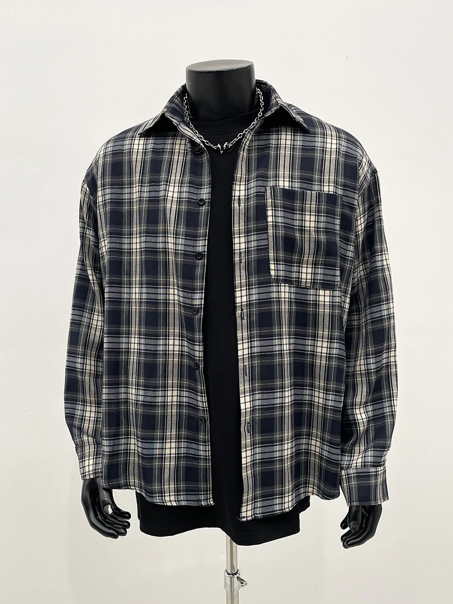 

Модная мужская рубашка в клетку с длинным рукавом, весенняя, премиум-класса, Cleanfit, свободного кроя, не требующая глажки, молодежная, популярная.