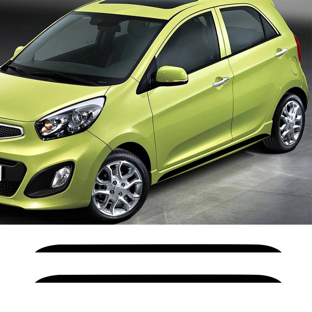 2PCS Car Side Door Skirt Stripes Stickers For Kia Picanto GT DIY Styling Tuning Accessories Auto Vinyl Film Decals