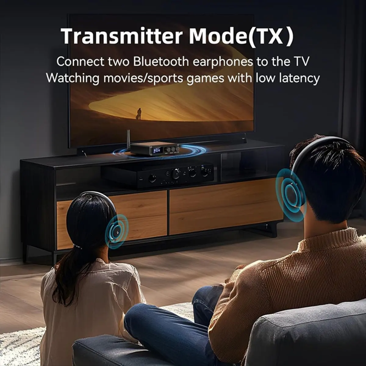 AU47-Bluetooth 5.2 Transmitter Receiver for TV, Home Stereo, BT Headset, Low Latency HD Bluetooth Audio Decoder Adapter A