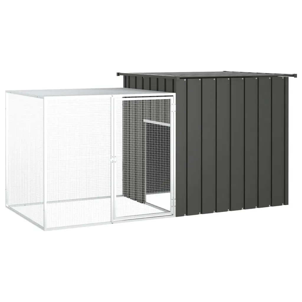 Galvanized Steel Chicken Cage 200x91x100 cm - Durable Anthracite Design for Poultry Housing