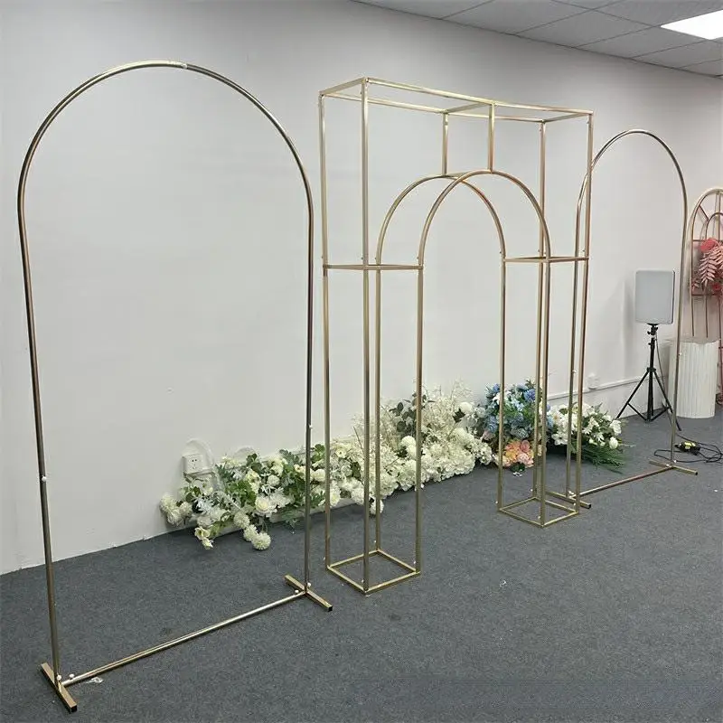 3-teiliges romantisches Hochzeitsbogen-Dekor für den Außenbereich mit Willkommens-Türbanner, Ballon-Display-Regal, Party-Event-Blumenbogen-Hintergrund – Detail 3