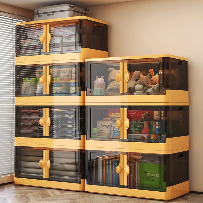 

Foldable Storage Cabinet Household Children's Wardrobe Clothes Storage Cabinet Double Door Box Storage Box