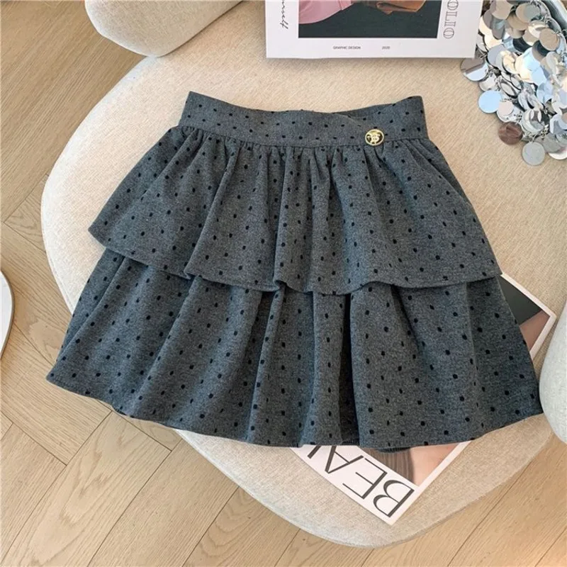 Polka Dot Geplooide Minirok Vrouwen Hoge Taille Verstoorde Pluizige A-lijn Rokken 2025, Nieuwe Zoete Pittige Meisje Veelzijdige Faldas