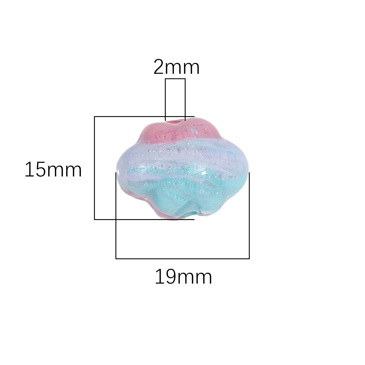 1pc Gradient Oil Painting Resin Cloud-Shaped Beads 15x19mm for DIY Handmade Keychain Mobile Link Pendant Crafts Accessories