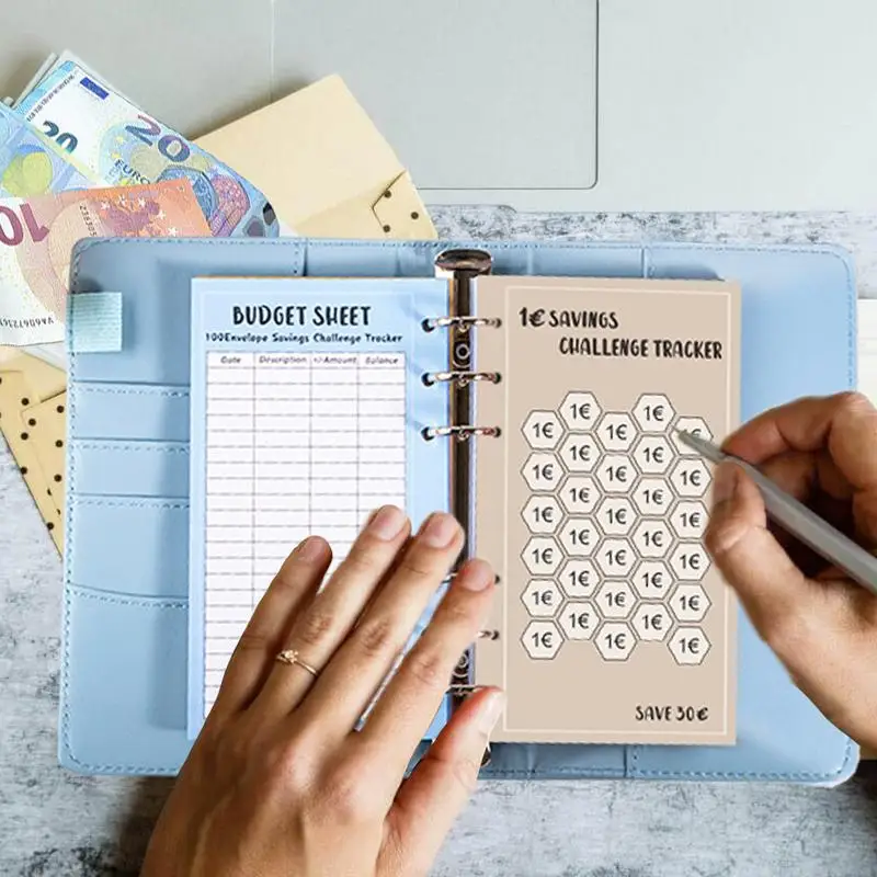 100 buste Money Saving Challenge Budget Tracker pianificatore finanziario A6 Budgeting Book Tracker Cards