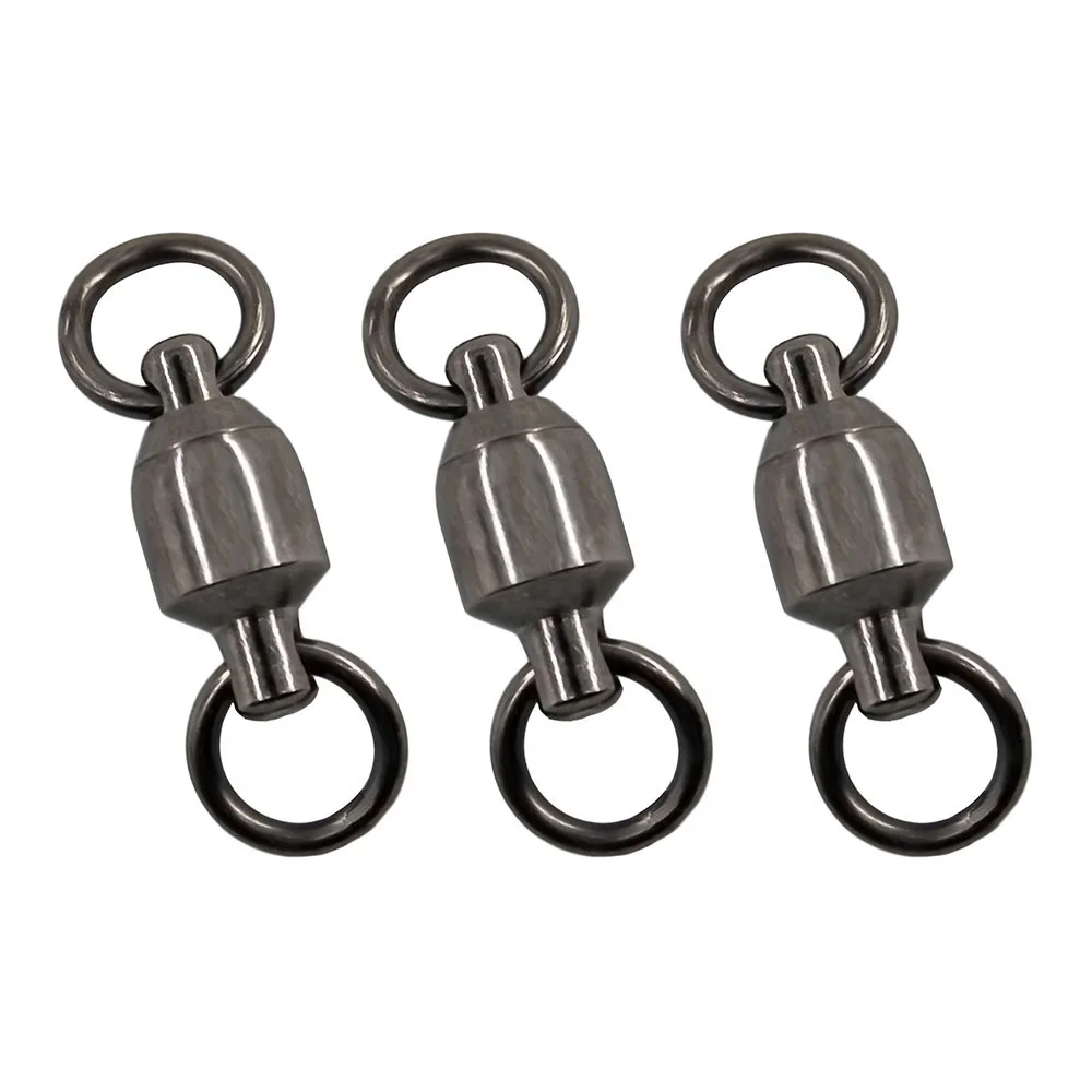 Super Strong Black Nickle Rolling Swivels Fishing Accessories Barrel Ball Bearing Solid Ring Swivel Ring Fishing Connector