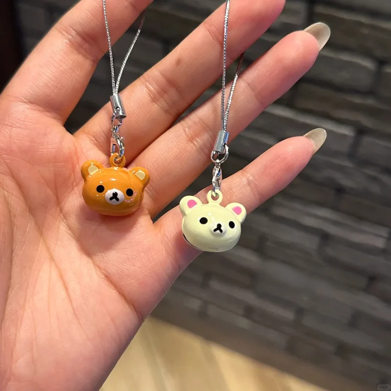 Rilakkuma Kawaii Little Brown Bear Mobile Phone Chain Bell Hanging Ornaments Ccd Camera Backpack Pendant Decoration Girls Gift