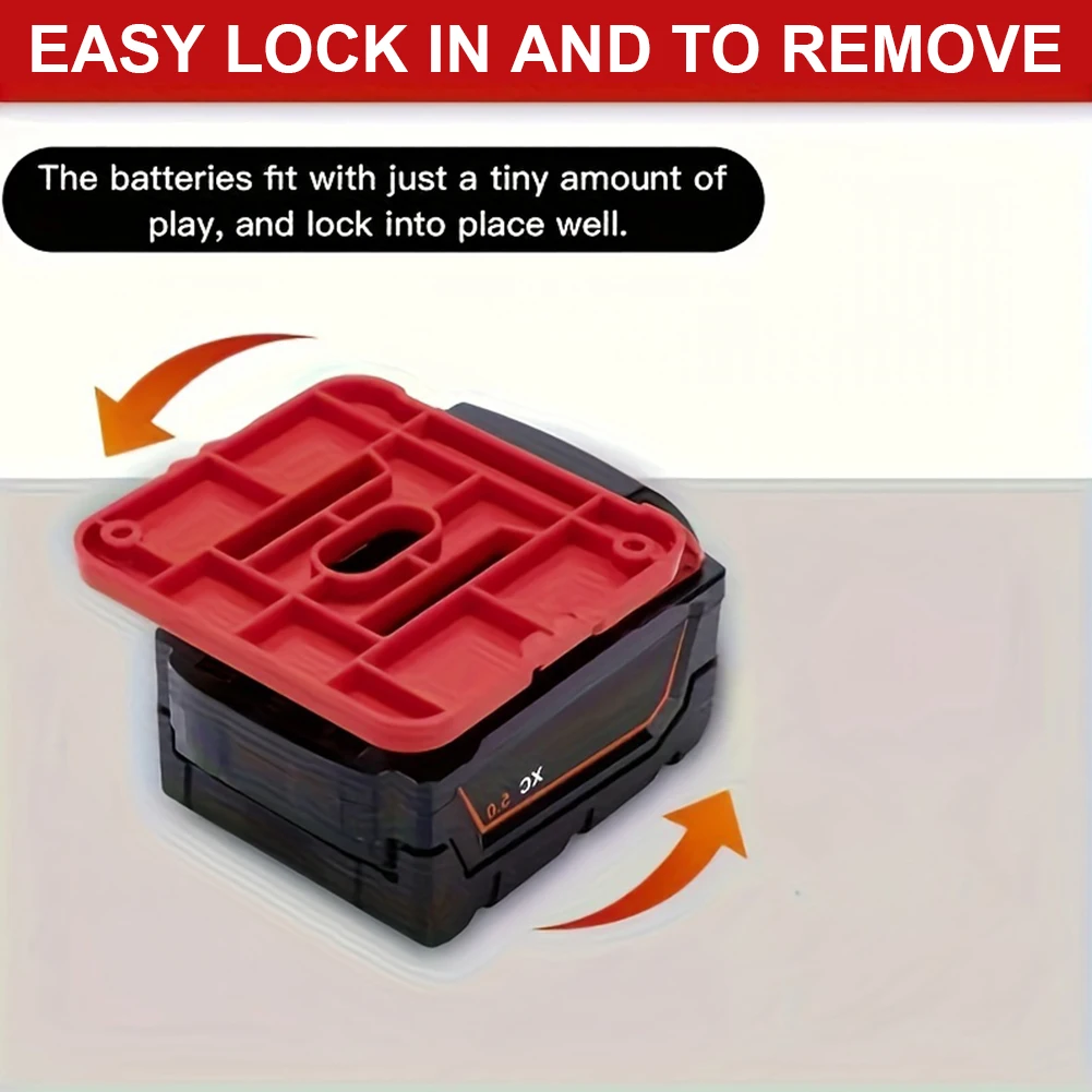 Supporto batteria per Milwaukee M18 18V Supporto dock per batteria Organizzatore di stoccaggio a parete per accessori per elettroutensili