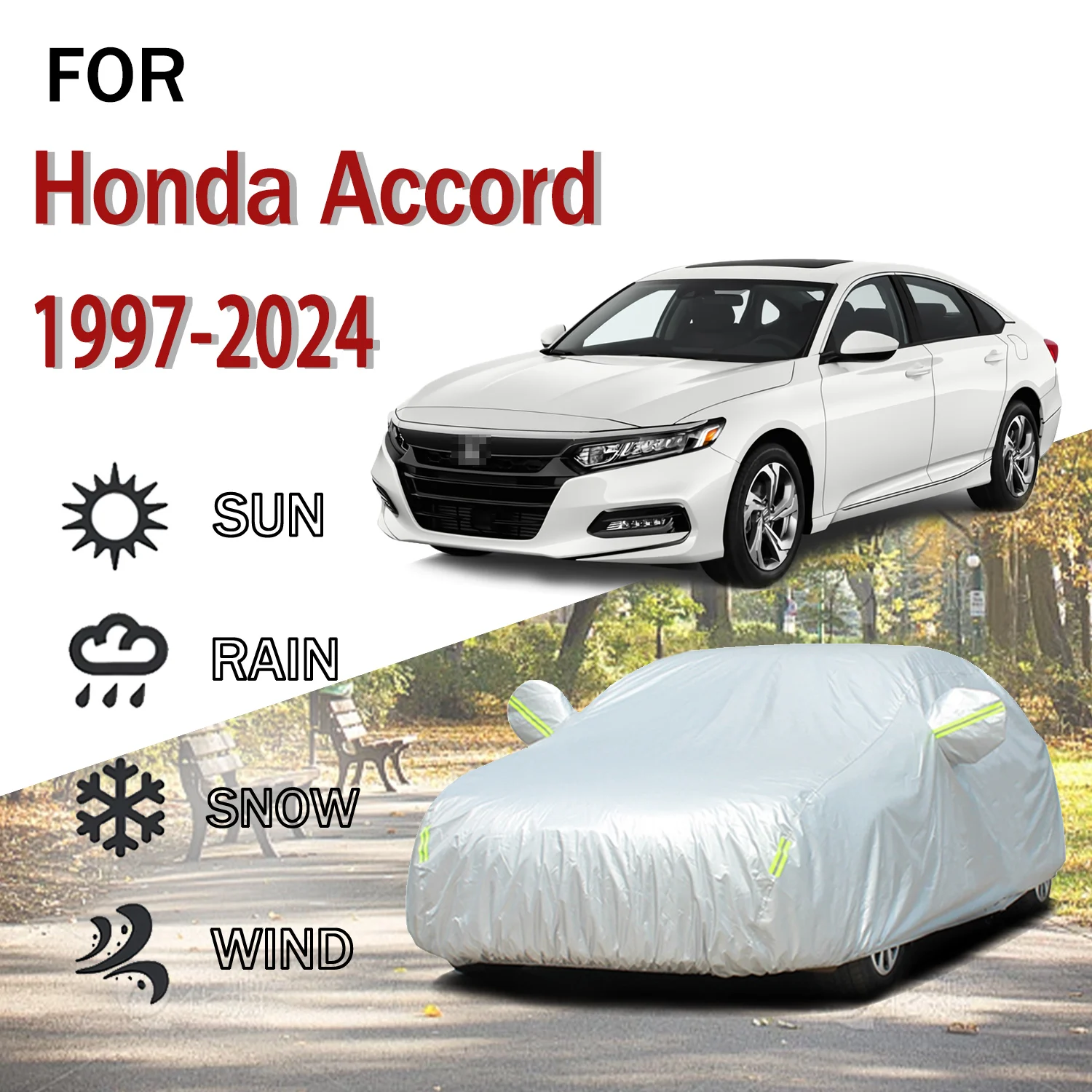 

For Honda Accord 1997-2024 Outdoor Protection Full Car Covers Snow Cover Sunshade Dustproof 190t Car cover Car accessories