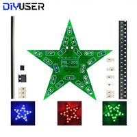 Students Training DIY Kit Five-Pointed Star Breathing Light Gradient LED Light for Christmas Soldering Training Red Green Blue