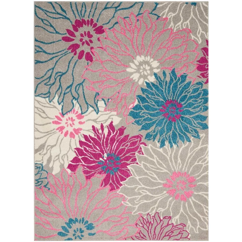 

Passion Floral Grey 5'3 x 7'3 Area Rug, (5x7)