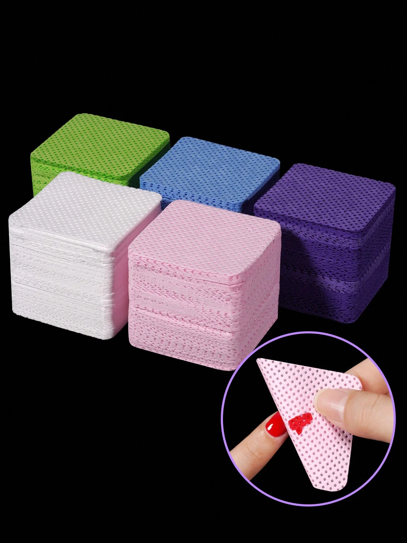 200 nail pads, square flower butterfly pattern, high absorption soft non-woven eyelash extender and nail polish makeup remover p
