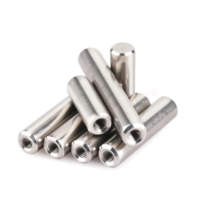 GB120 Cylindrical Dowel Pin M3-M6 Internal Female Thread 304 Stainless Steel Locating Pin OD 4-12mm Length 12-80mm Fastener