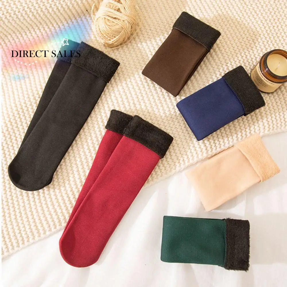 

12 пар простых утепленных носков, более толстые термоноски средней длины, однотонные носки-тапочки, зимние носки, женские чулочно-носочные изделия