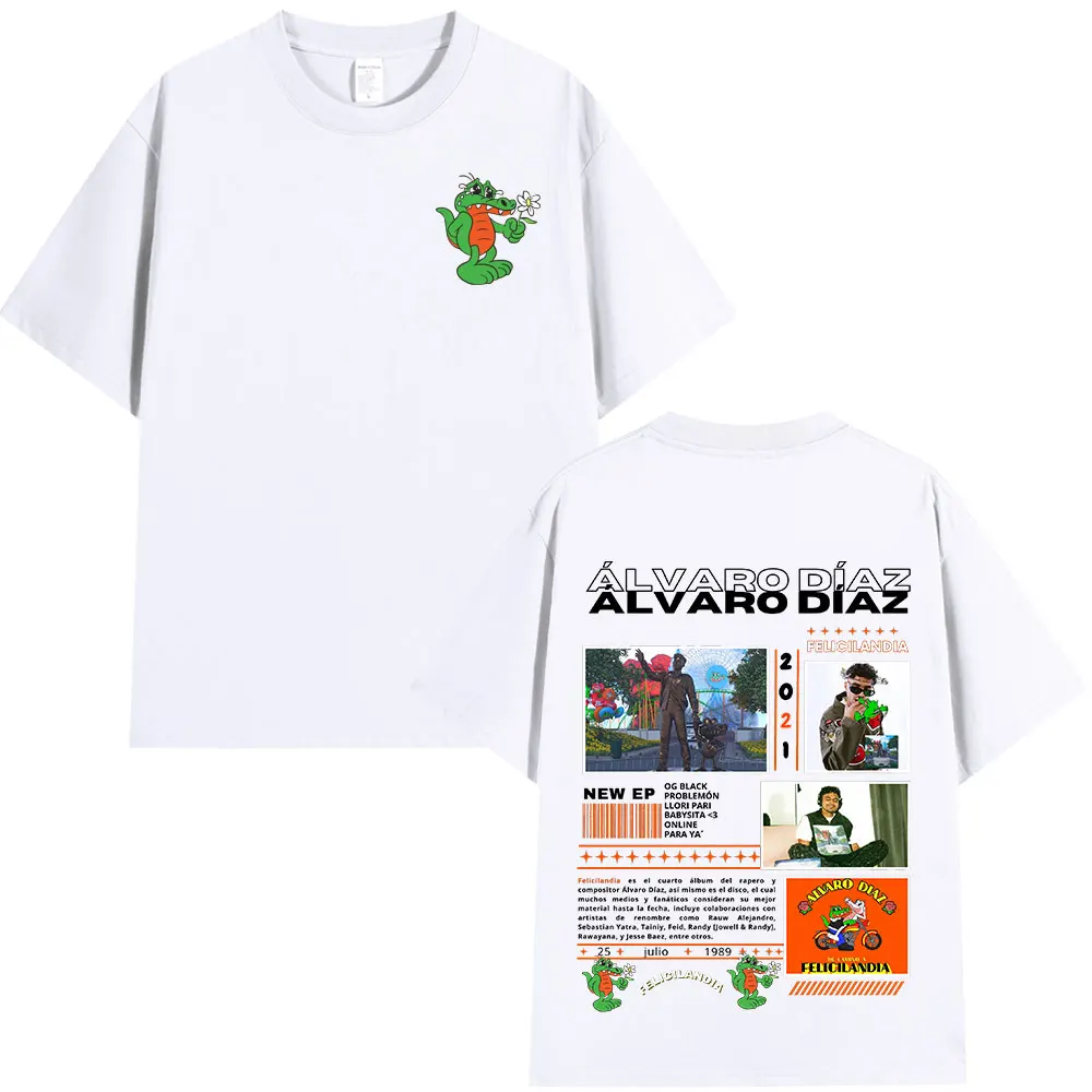 Rapper Alvaro Diaz Felicilandia Album Graphic T Shirts Men Hip Hop Fashion Oversized Short Sleeve T-shirt Casual Cotton T-shirts