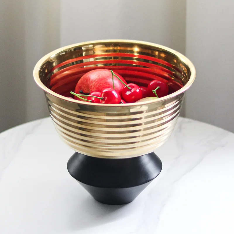 

Metal Tray Fruit Platter Geometric Circular Basin Desktop Storage Container Candy Bowl Trays Decorative Home Decoration