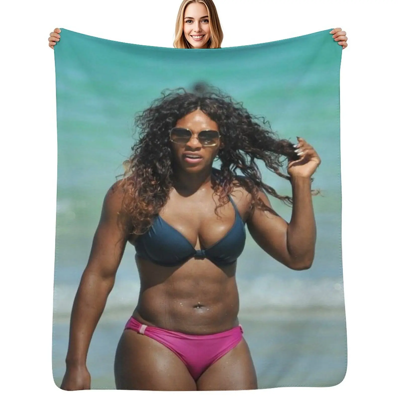 

Serena Williams #222 Throw Blanket Easy Care Comfortable Blanket for Couch