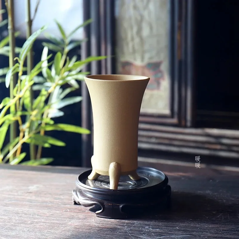 

Plants Pot for Home Decoration, Crude Pottery, Tripedal Purple Send, Table Vase, Breathable Garden Decoration