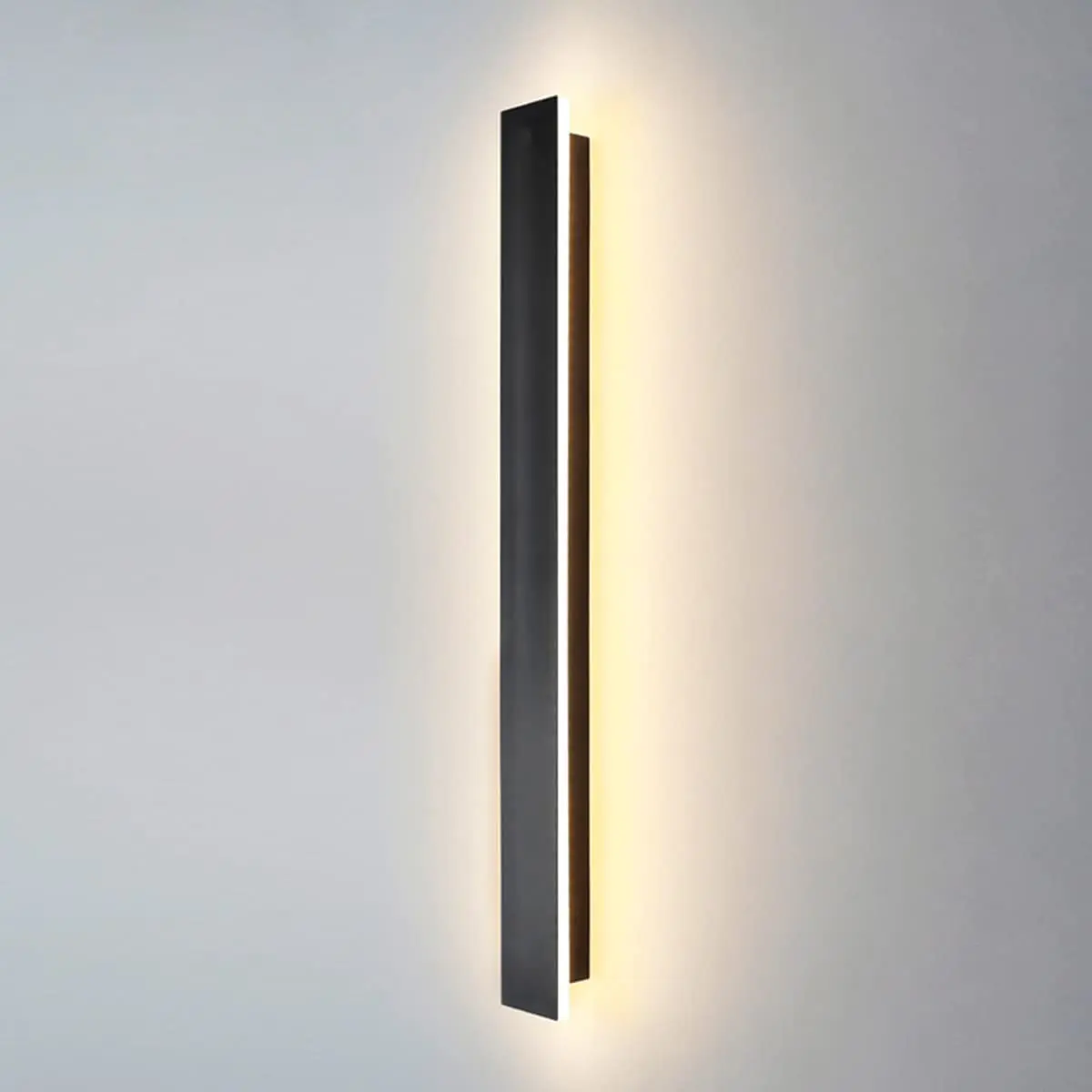 LED Outdoor Wall Light, Waterproof Minimalist Black Wall Lamp, 3000K Warm Light, 12W, IP65 Protection, Acrylic and Iron Material