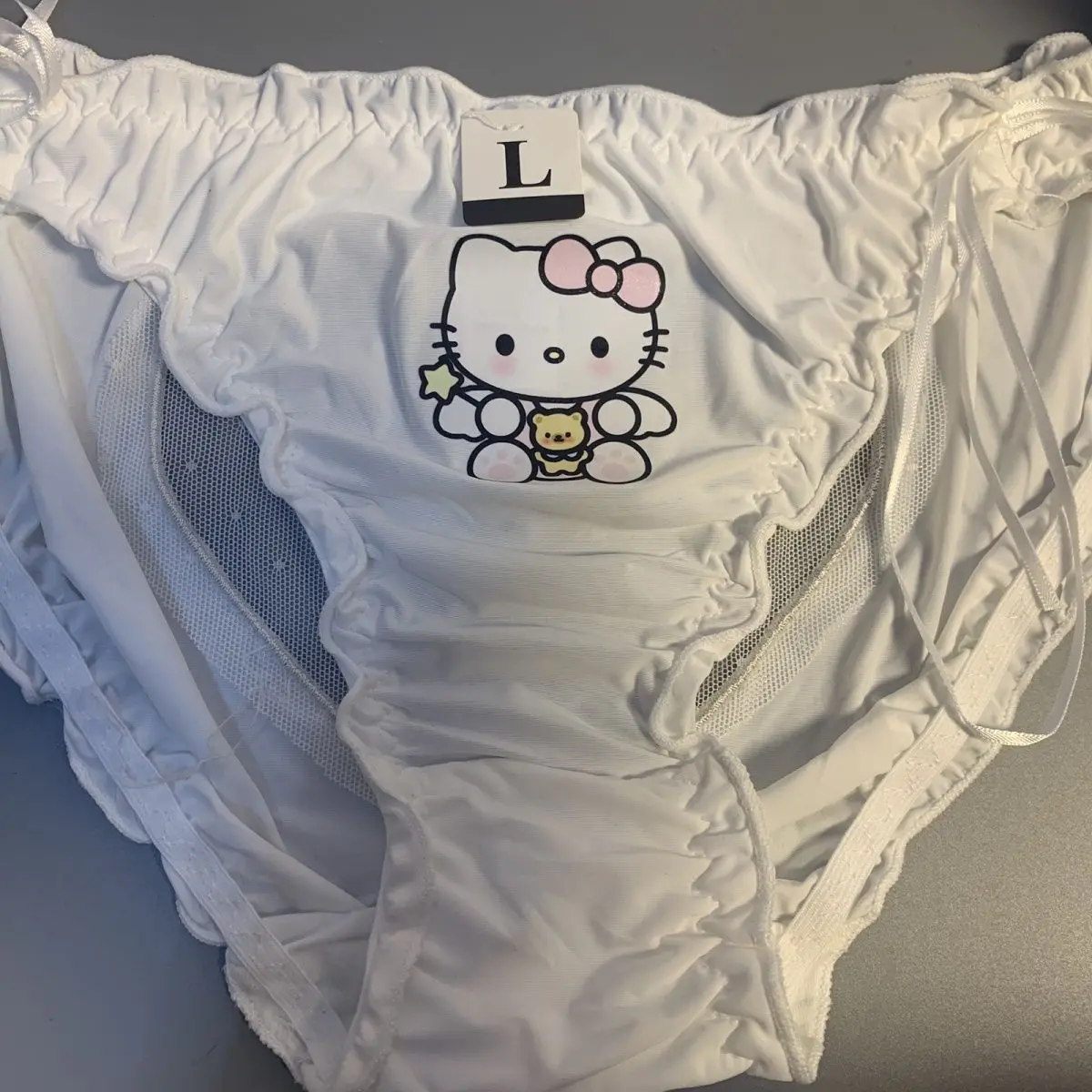 Calzoncillos de dibujos animados de Hello Kitty para niña, ropa interior Sexy con cordones de dibujos animados, cajas de mariposas, bragas, ropa, regalo para niños