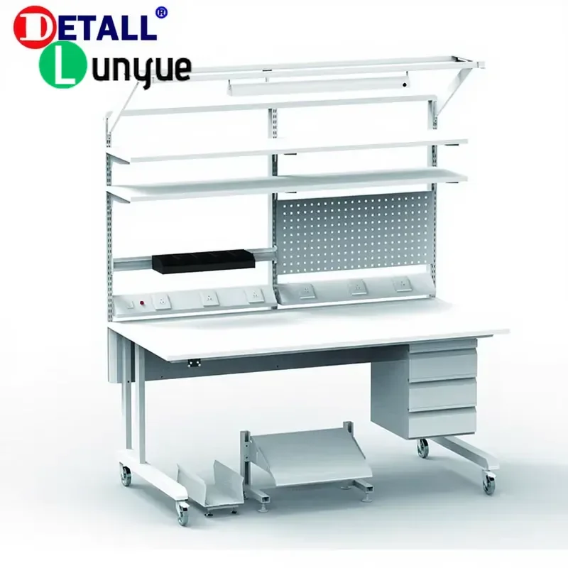 High Quality ESD Steel Fixed Workbench Heavy Duty Anti Static Metal Work Table For Workshop Garage Laboratory Industrial Use