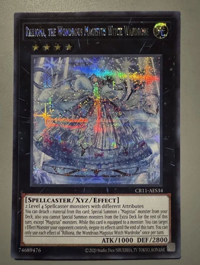 Yugioh KONAMI CR11-AES34 Rilliona, the Wondrous Magistus Witch Wardrobe Secret Asian English Official Collection Mint Card