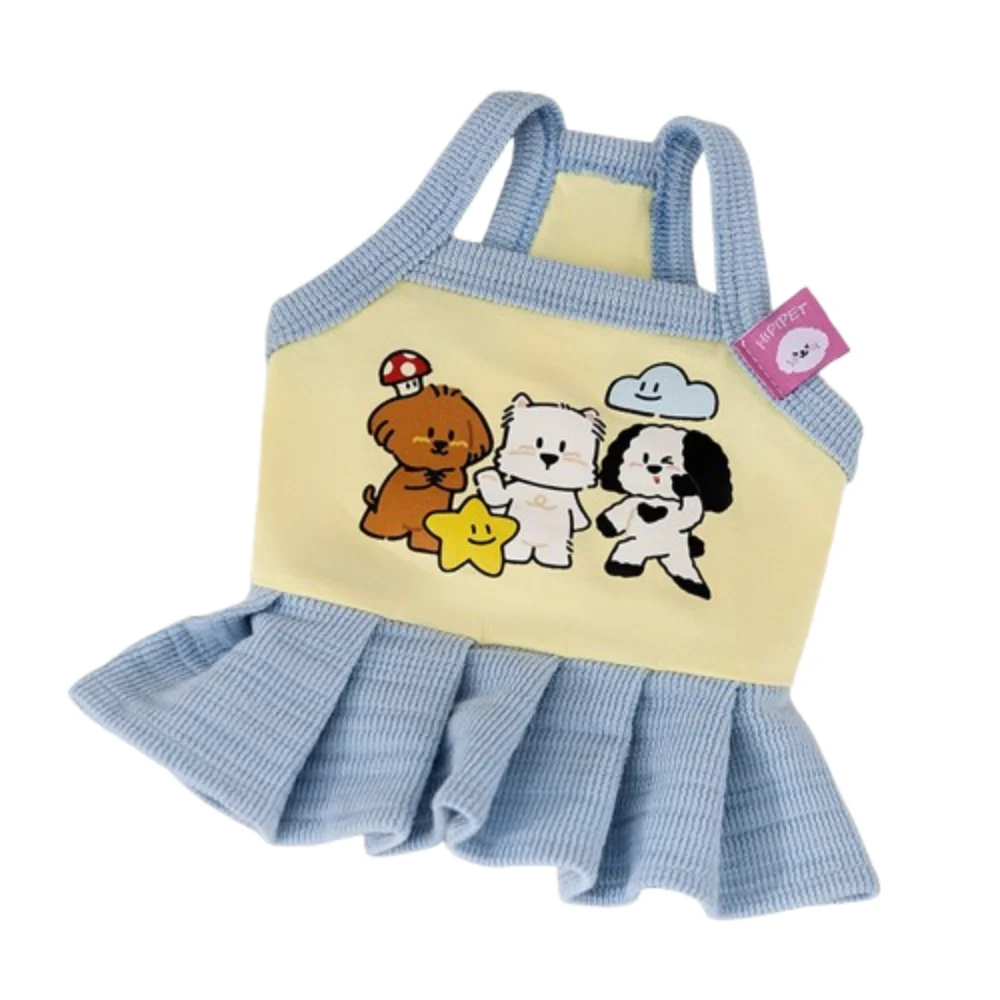 

Stylish Cute Cat Dog Dress Breathable Puppy Pattern Dog Princess Dress Lightweight Pet Puppy Clothing Summer Season