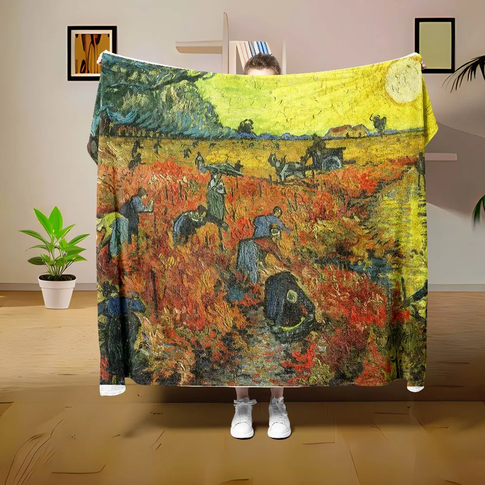 Flanell Familie Decke Landschaft Van Gogh Kunst Malerei Werfen Hause Sofa Mittagspause Decken Kinder Student Decken Nickerchen Geschenke